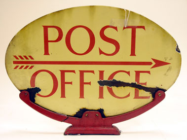 Lot 431 - Post Office Enamel Sign