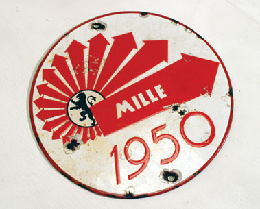 Lot 700 - 1950 Mille Miglia Enamel Control Point