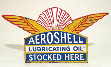 Lot 702 - 'Aeroshell' Double Sided Enamel Sign