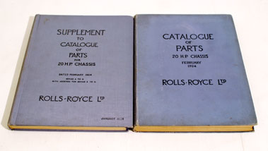 Lot 123 - Rolls-Royce 20 H.P Catalogues of Parts