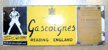 Lot 734 - Gascoigne's Milking Machines Enamel Sign