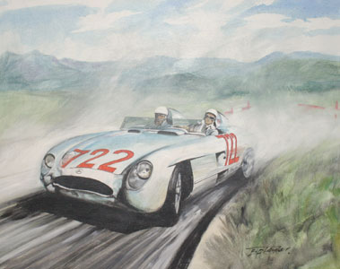 Lot 771 - Mercedes-Benz 300 SLR/1955 Mille Miglia Original Artwork