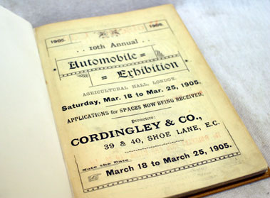 Lot 308 - London -  March 1905 Motor Show Programme (Bound)