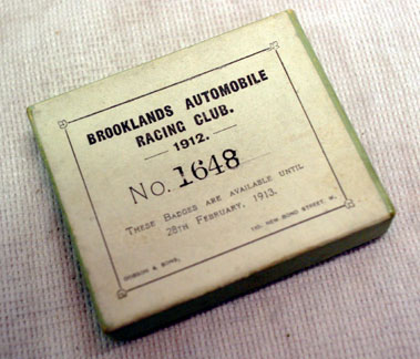 Lot 379 - 1912 Brooklands Member's Badge Set