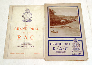 Lot 388 - Brooklands R.A.C. Grand Prix Official Programmes - 1926/1927