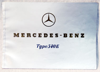 Lot 105 - Mercedes-Benz Type 540K Sales Brochure