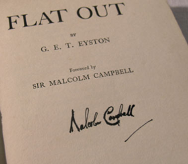 Lot 609 - Flat Out by G.E.T. Eyston, Signed by Campbell