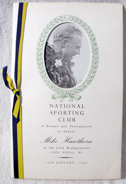 Lot 154 - Mike Hawthorn National Sporting Club Dinner Programme