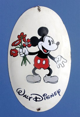 Lot 707 - Mickey Mouse Enamel Sign