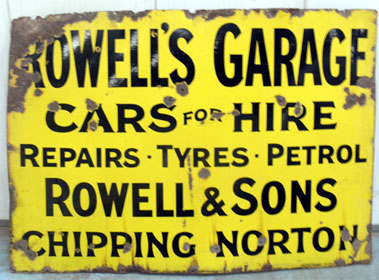 Lot 708 - Rowell's Garage Large Enamel Advertising Sign*