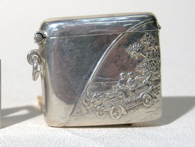 Lot 210 - Veteran Car Silver Vesta Case