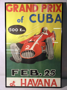 Lot 503 - Fangio Signed Grand Prix of Cuba Poster