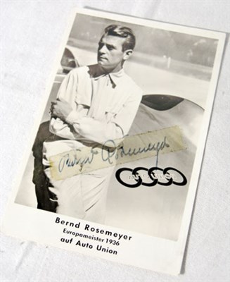 Lot 603 - Bernd Rosemeyer Signed Postcard