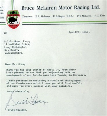 Lot 510 - Bruce McLaren Signed Letter Presentation