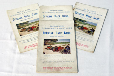 Lot 133 - Four Brooklands Race Cards - 1923 - 1925
