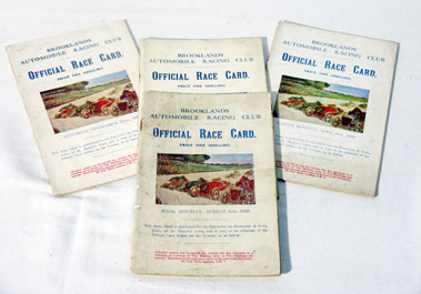 Lot 136 - Four Brooklands Race cards - 1928
