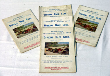 Lot 137 - Five Brooklands Race Cards - 1929