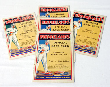 Lot 144 - Five Brooklands Race Cards - 1936