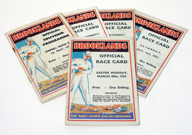 Lot 145 - Five Brooklands Race Cards - 1937