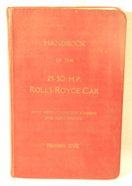 Lot 116 - Rolls-Royce 25-30 H.P Handbook