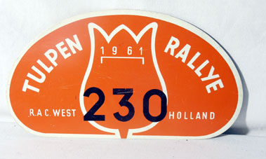 Lot 217 - 1961 Tulip Rally Plaque