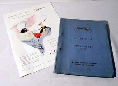 Lot 405 - Vincent Black Lightening / Shadow 'B' & 'C' Factory Parts Catalogue