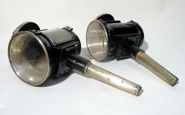 Lot 331 - Howes & Burley Veteran Candle Lamps - Daimler