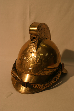 Lot 501 - Reproduction Brass Fireman's Helmet