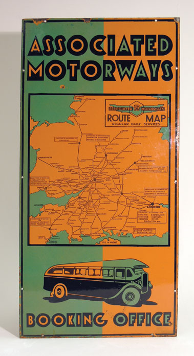 Bus 805 Route Map Lot 805 - Associated Motorways Enamel Sign