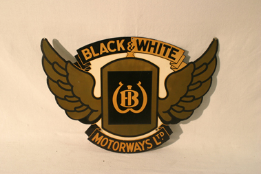 Lot 809 - Black & White Motorways Tin Advertising Sign