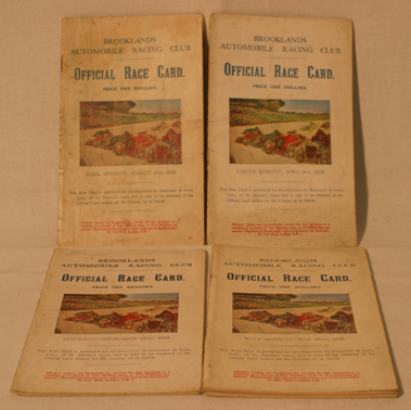 Lot 151 - Four Brooklands Race Cards - 1928
