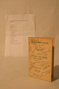 Lot 710 - 1950 Dinner Dance Menu - Signed by 14 Racing Personalities