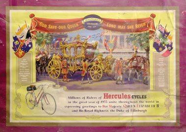 Lot 403 - Hercules Cycles 'Queen's Coronation' Original Poster
