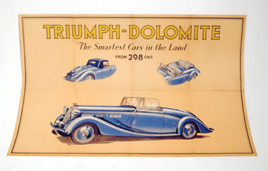 Lot 158 - Pre-War Triumph Dolomite Showroom Poster