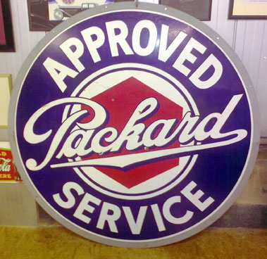 Lot 707 - Large 'Approved Packard Service' Hanging Garage Sign **