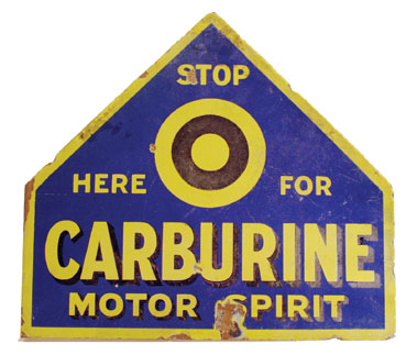 Lot 714 - Carburine Motor Spirit Enamel Sign