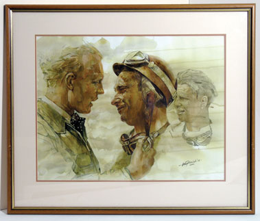 Lot 514 - Hawthorn/Fangio/Collins Original Artwork by Warwick