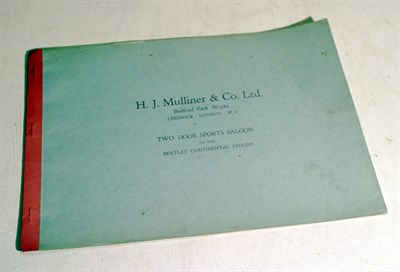 Lot 120 - Bentley/ H.J. Mulliner & Co. Ltd Brochure