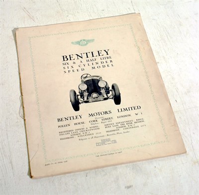 Lot 124 - Bentley 6 1/2 Litre Sales Brochure