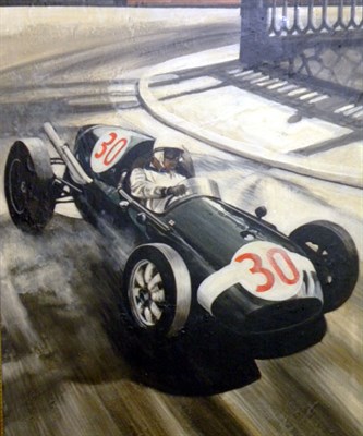 Lot 502 - Stirling Moss/Cooper Original Artwork by B.D.Taylor