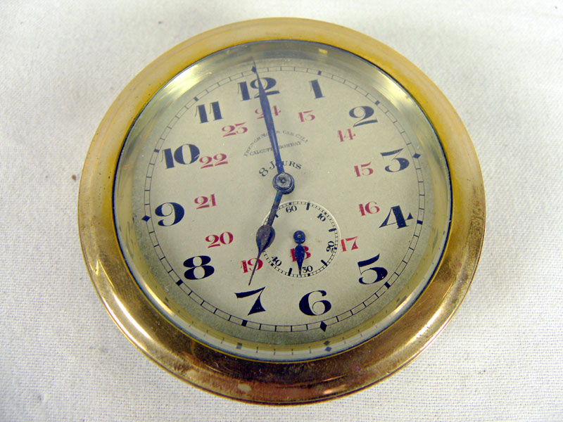 Lot 340 - A Brass Car Clock