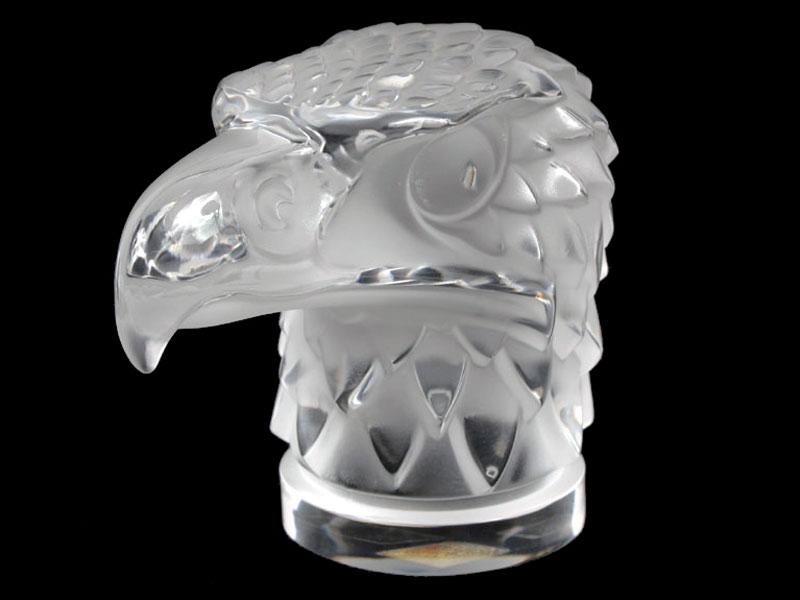 Lot 344 - Tete D'Aigle / Eagle's Head Glass Mascot by R. Lalique