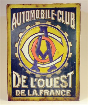 Lot 708 - Automobile Club De L' Ouest Tin Sign