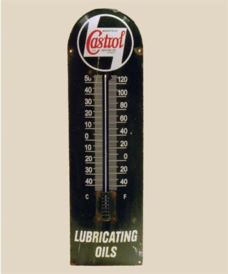 Lot 713 - Wakefield Castrol Enamel Sign Thermometer
