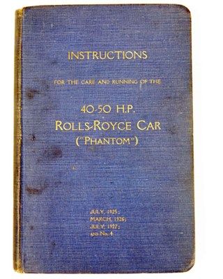 Lot 133 - Rolls-Royce Phantom Instruction Book