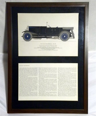 Lot 528 - Vauxhall 30/98 Artwork