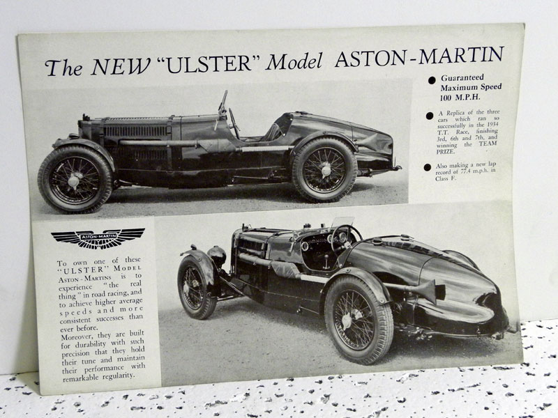 Lot 132 - Aston Martin 'New Ulster' Sales Card