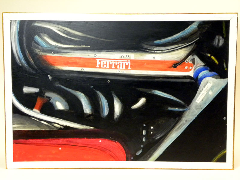 Lot 500 - Ferrari Engine Original Oil Painting By B.D.Taylor