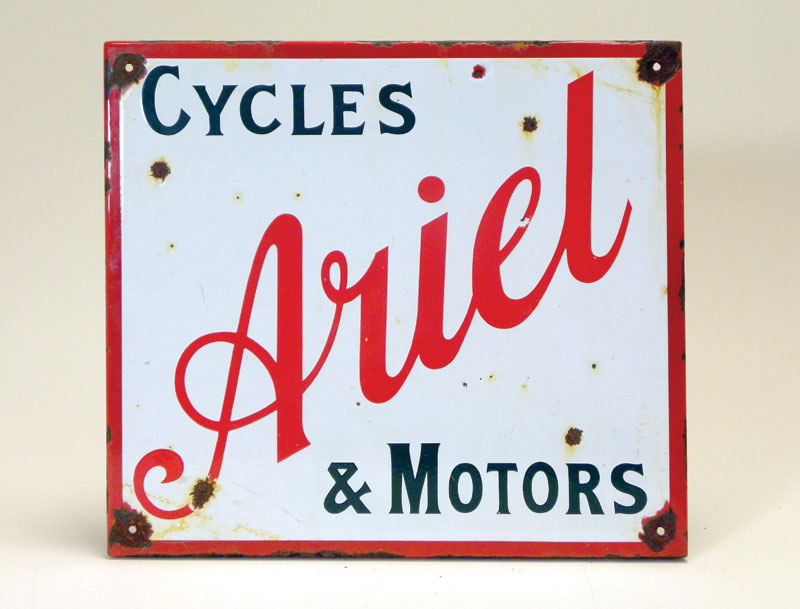Lot 704 - 'Ariel' Cycles & Motors Hanging Enamel Sign