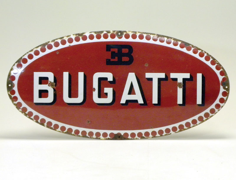Lot 706 - A Large Pre-War Oval Bugatti Showroom Sign